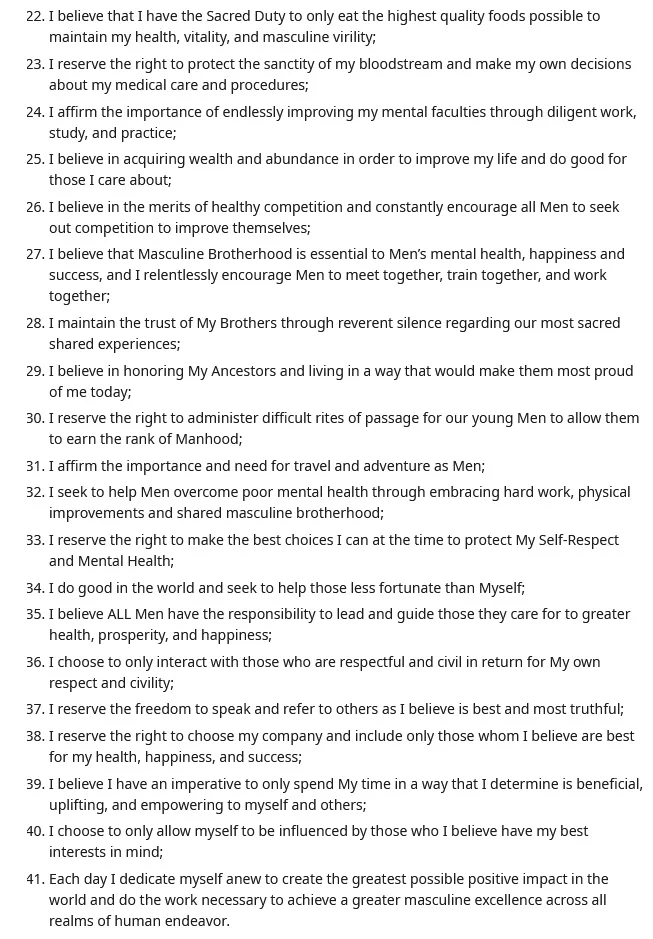 The 'Tenets of Tateism' 22-41