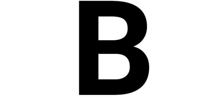 Letter B capitalised.