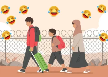 Laughing at refugees