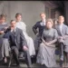 Colourised picture of two families